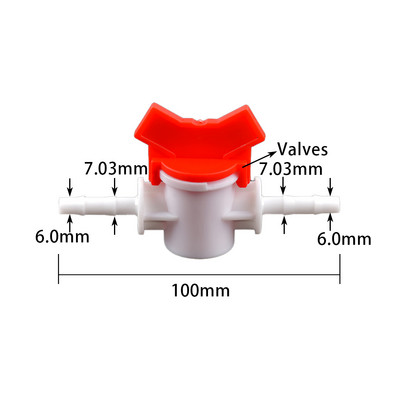 1 db 4 mm-es 6 mm-es 8 mm-es PVC tömlőrudas kétirányú műanyag golyóscsap akvárium kerti mikro öntözési csatlakozó