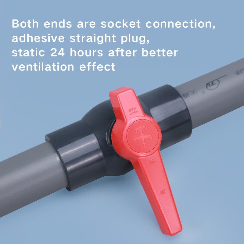 1/2" 3/4" 1" Вграден PVC сферичен кран Спирателни вентили с една ръкохватка IBC резервоар за вода Тръбен съединител за канализационен маркуч Плувен басейн