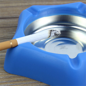 Домашен пепелник Нов бонбонен цвят Пластмаса от неръждаема стомана Квадратен кант Пепелник Домашен офис Реклама Аксесоари за цигари