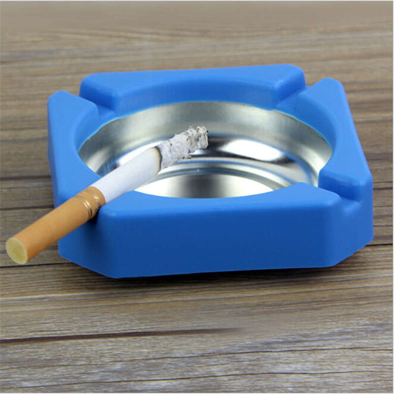 Otthoni Hamutartó Új Candy Színes Műanyag Rozsdamentes Acél Négyzet Szegély Hamutartó Otthoni Irodai Reklám Cigaretta Kiegészítők