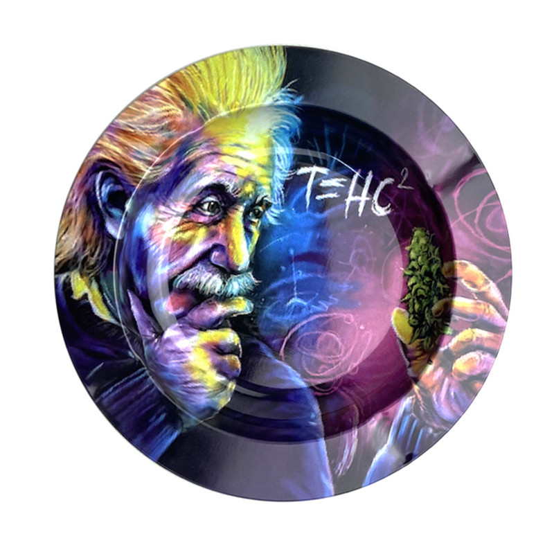 Okrugla pepeljara za duhan od bijelog lima Pribor za pušenje Posuda za pepeo s različitim uzorcima