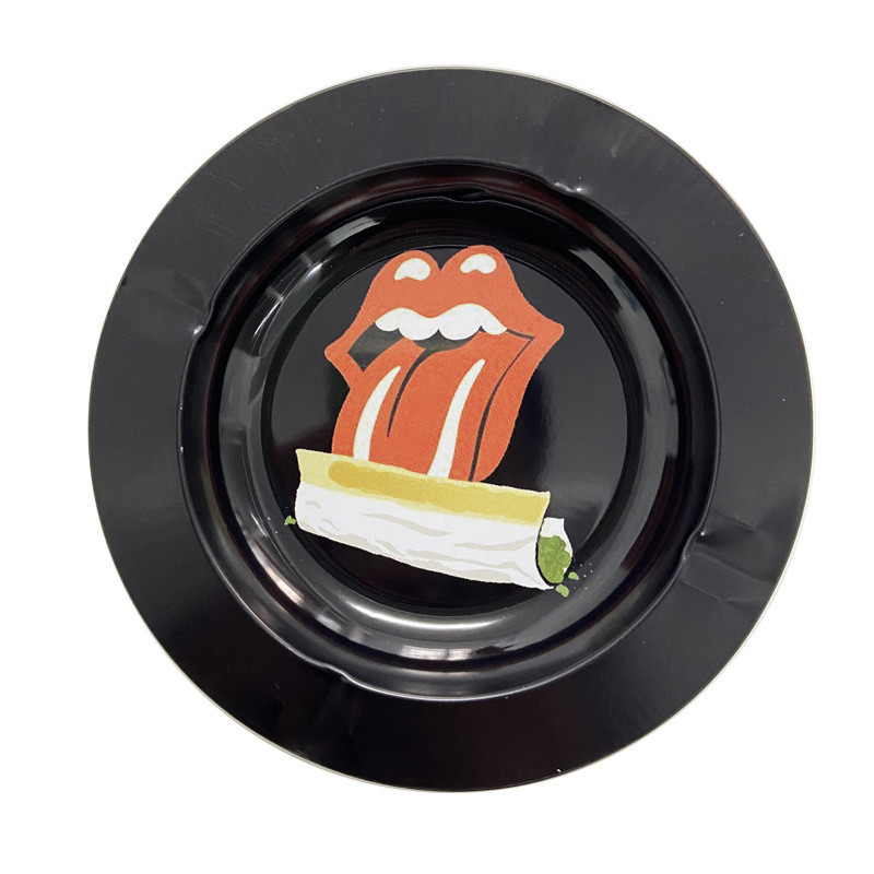 Okrugla pepeljara za duhan od bijelog lima Pribor za pušenje Posuda za pepeo s različitim uzorcima