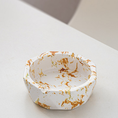 Κεραμικό Τασάκι με Κάλυμμα Creative Marble Tashray Personality Απλό Γραφείο Anti-fly Ash Διακόσμηση σαλονιού Τασάκι σπιτιού