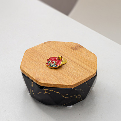 Κεραμικό Τασάκι με Κάλυμμα Creative Marble Tashray Personality Απλό Γραφείο Anti-fly Ash Διακόσμηση σαλονιού Τασάκι σπιτιού