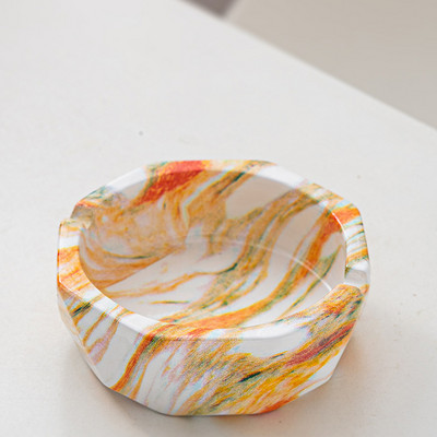 Κεραμικό Τασάκι με Κάλυμμα Creative Marble Tashray Personality Απλό Γραφείο Anti-fly Ash Διακόσμηση σαλονιού Τασάκι σπιτιού