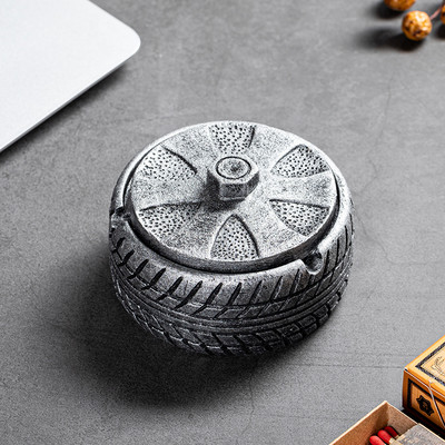 Nordic Wheels cementes hamutartó fedéllel Retro irodai rúd pernye tároló doboz hamutálca nappali dekorációs kiegészítők