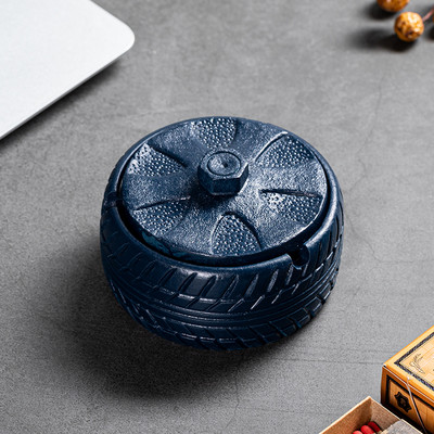 Nordic Wheels cementes hamutartó fedéllel Retro irodai rúd pernye tároló doboz hamutálca nappali dekorációs kiegészítők