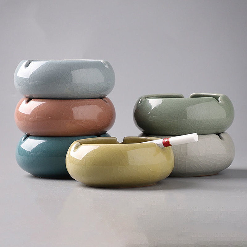 Керамичен пепелник, ръчно изработен ледена пукнатина, декоративен модерен хотелски пепелник, всекидневна, работен плот, прости пепелници, декорация на дома