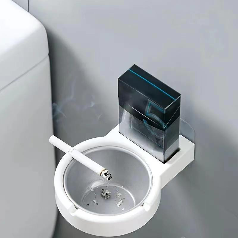 Пепелник за баня Безплатно щанцоване Монтиран на стена Моден цилиндър за пепелник Творческа стена за тоалетна Многофункционална поставка за пепелник