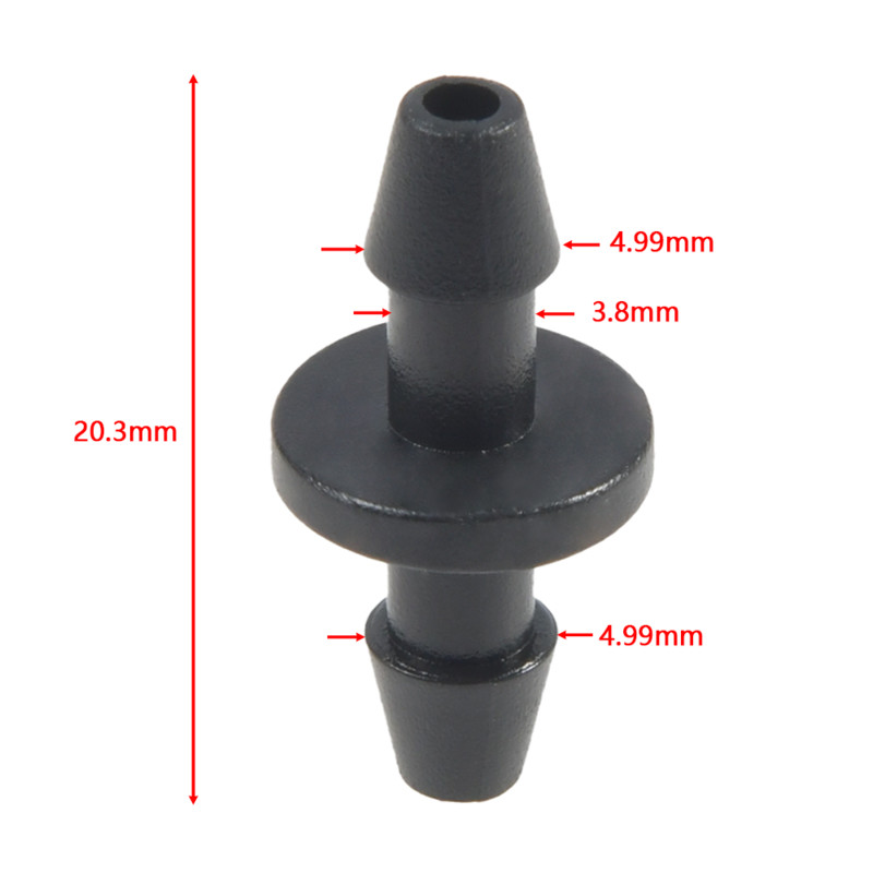 Бодлив конектор 3/5 маркуч 2-посочен конектор за напояване за 3/5 мм маркуч за вода стрелка Адаптер за капкомер 100 бр. Съединение за капково напояване