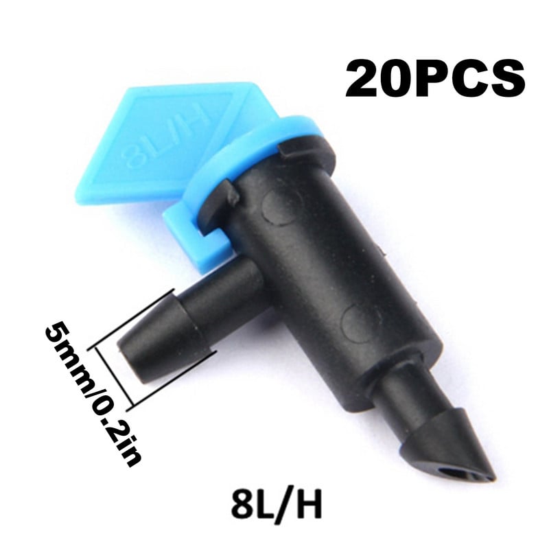 20Pcs 4/8/16L микро спрей напояване микро дюза Напояване Капково излъчвател Градински флаг Напояване Капкомер Дървета