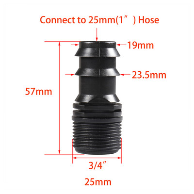 2db 25 mm-es 1" PE csőcsatlakozók Kerti víz mikro csepegtető öntözőcső csőcsatlakozó öntözőrendszer csatlakozók Tee könyökdugó