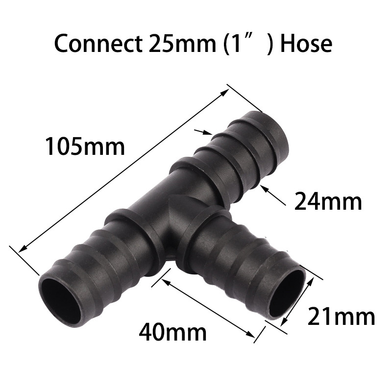 2 бр. 25 mm 1" PE тръбни конектори Градинска вода Микро капково напояване Тръбен маркуч Конектор Система за поливане Съединения Тройник Коляно Щепсел