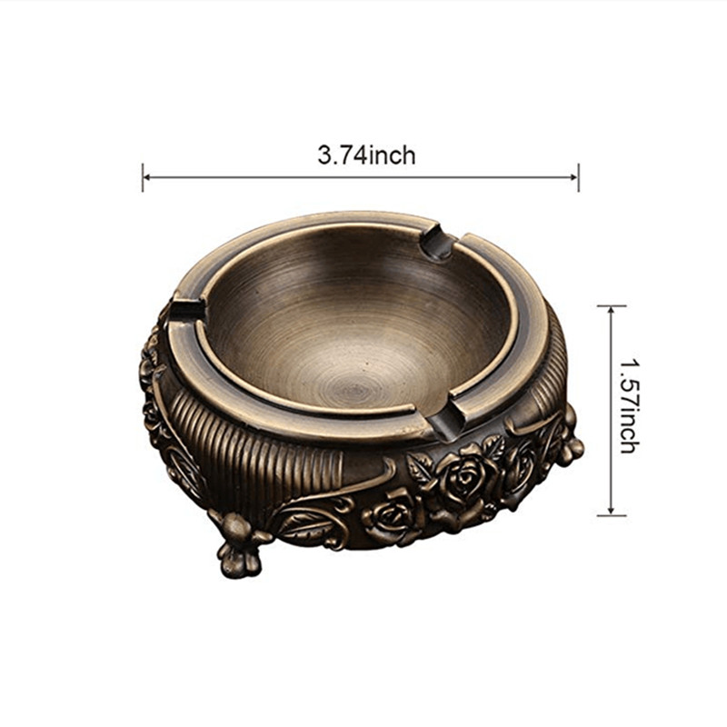 Винтидж метален пепелник с релефно цвете за хотел Домашен хол Офис стая KTV Пепелник домашен пепелник външен