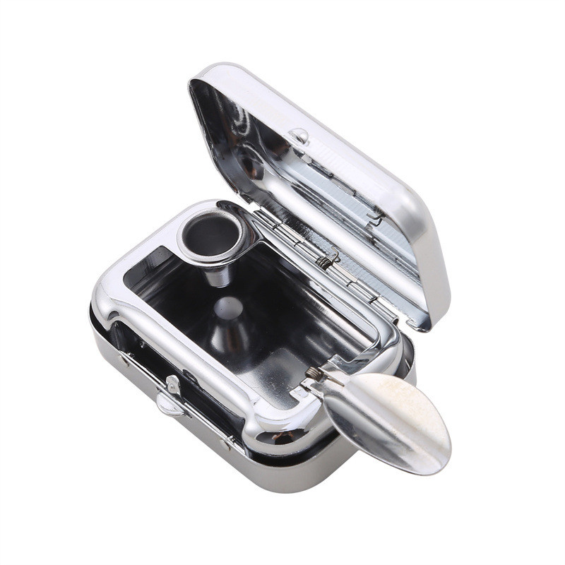 Mini pārnēsājams metāla pelnu trauks modes pelnu trauks ar slēdzamu vāku galda pelnu futrālis āra kabatas pelnu trauks dāvana vīrietim