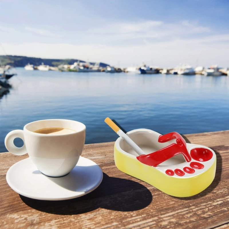 Керамична чиния за пепелник Забавни джапанки Пепелник за пури Мини саксии Мини пържени картофи Чиния Купа за сервиране на храна Подарък B03E