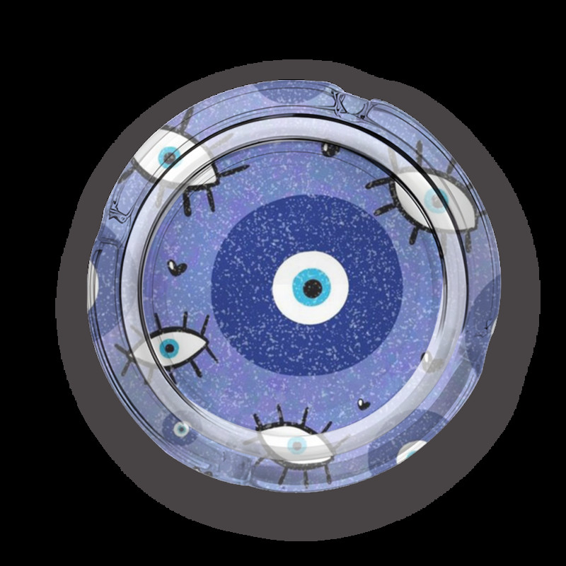 Стъклен пепелник 85 мм сини очи шарка пепелник за пури за домашен офис парти бар висококачествен цигарен държач аксесоари за пушене