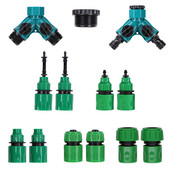 BSP NPT Irrigation Y Shape Tap Connector 1/2`` 3/4`` Female Garden Coupling Adapters 1/8`` 1/4`` 1/2`` 3/4`` Tubing Splitter Kit