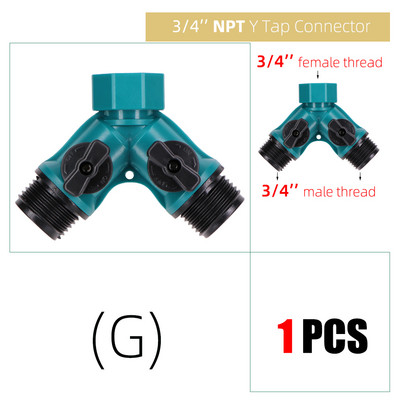 BSP NPT Irrigation Y Shape Tap Connector 1/2`` 3/4`` Female Garden Coupling Adapters 1/8`` 1/4`` 1/2`` 3/4`` Tubing Splitter Kit