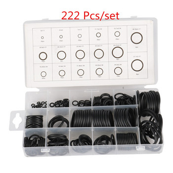 Σετ 7 τύπων πολλαπλών μεγεθών O-Ring Assortment Kit NBR Λαστιχένιες φλάντζες Κήπος άρδευση Σφράγιση O δακτυλίους Ροδέλα σύνδεσης Μαύρο/πράσινο