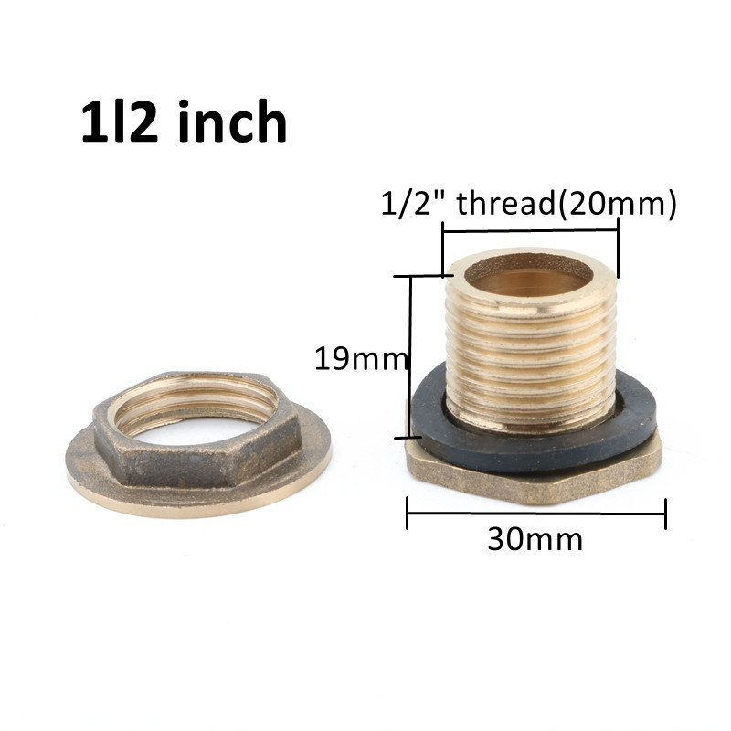 Месинг 20/25/32 мм адаптер за резервоар за вода Съединители за кофа за аквариум 1/2" 3/4" 1" Фитинги за градински напоителни тръби