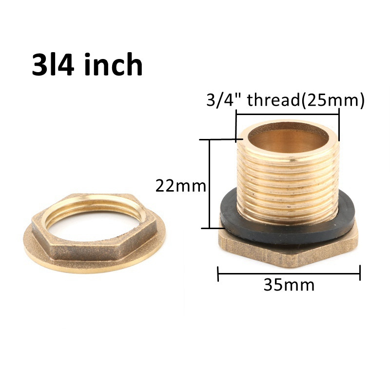 Месинг 20/25/32 мм адаптер за резервоар за вода Съединители за кофа за аквариум 1/2" 3/4" 1" Фитинги за градински напоителни тръби