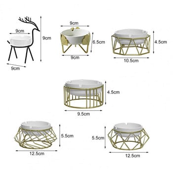 1 комплект пепелник в скандинавски стил Художествено съхранение Творчески държач за пепел от елен Домакински контейнер за дим от пепел против ръжда