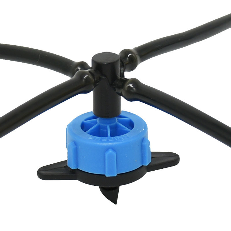 8L капково устройство за разделяне на вода, 4-посочен капкомер с кръстосана стрелка, воден дебит, капково напояване, компенсиращ налягане излъчвател 10PCS