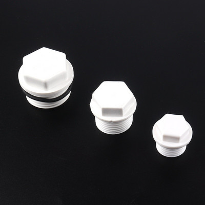 5db 1/2"3/4"1" PVC apa menetes dugó kerti öntözővíz leállító vízhez PVC végzáró dugó