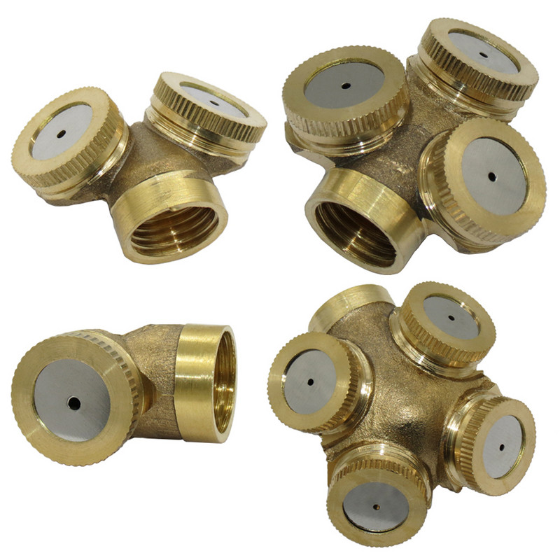 Месингова пулверизираща дюза с 1-4 отвора 1/2 инча (20 mm) външни 14 mm дюзи с вътрешна резба за промишлено напояване, охлаждане на покрива