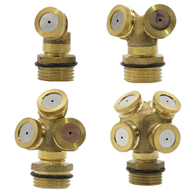 Месингова пулверизираща дюза с 1-4 отвора 1/2 инча (20 mm) външни 14 mm дюзи с вътрешна резба за промишлено напояване, охлаждане на покрива