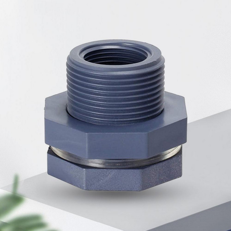 2Pcs PVC 3/4 инча резба за воден резервоар Адаптер за монтаж на преграда с уплътнение