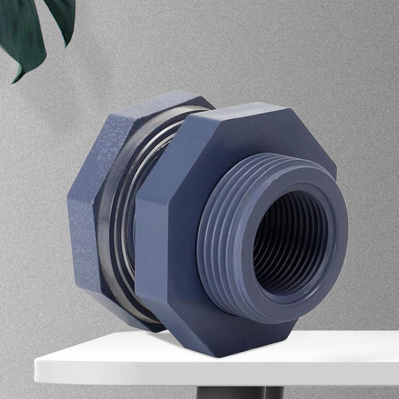 2Pcs PVC 3/4 инча резба за воден резервоар Адаптер за монтаж на преграда с уплътнение