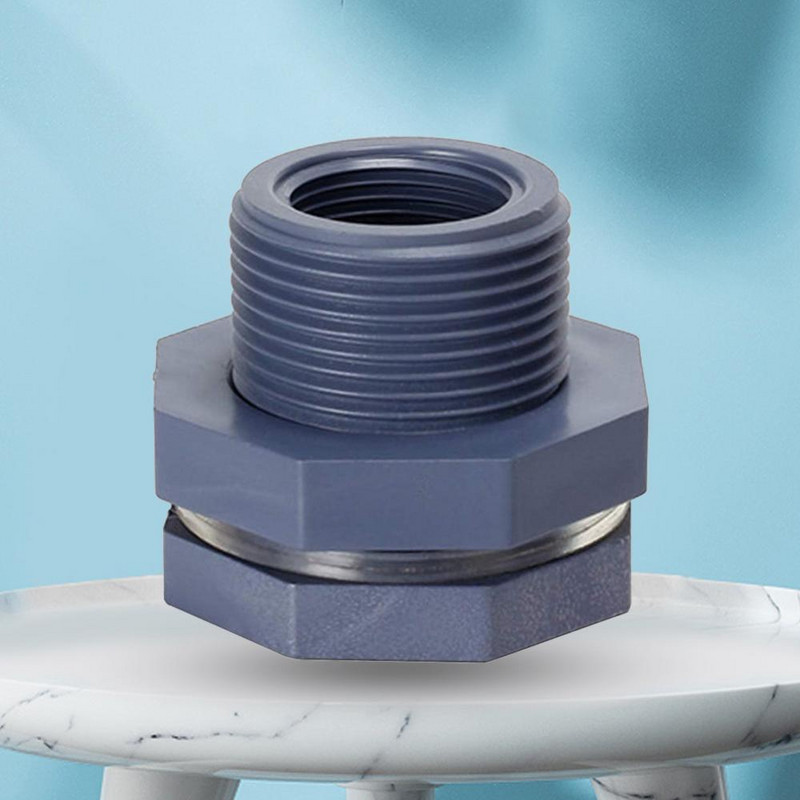 2Pcs PVC 3/4 инча резба за воден резервоар Адаптер за монтаж на преграда с уплътнение