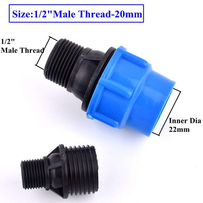 1/2 "-2" apa menet 20-63 mm-es PE gyorscsatlakozóhoz Mezőgazdaság Öntözés Öntözőrendszer Vízcső csatlakozás Kerti csőszerelvények
