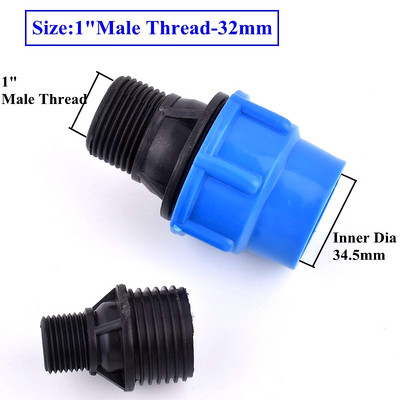 1/2 "-2" apa menet 20-63 mm-es PE gyorscsatlakozóhoz Mezőgazdaság Öntözés Öntözőrendszer Vízcső csatlakozás Kerti csőszerelvények