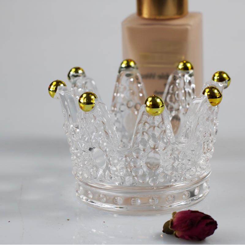 Creative Crown Design Пепелник Личност Стъклен пепелник Прозрачен свещник Орнаменти Пепелник За домашен офис Автомобил