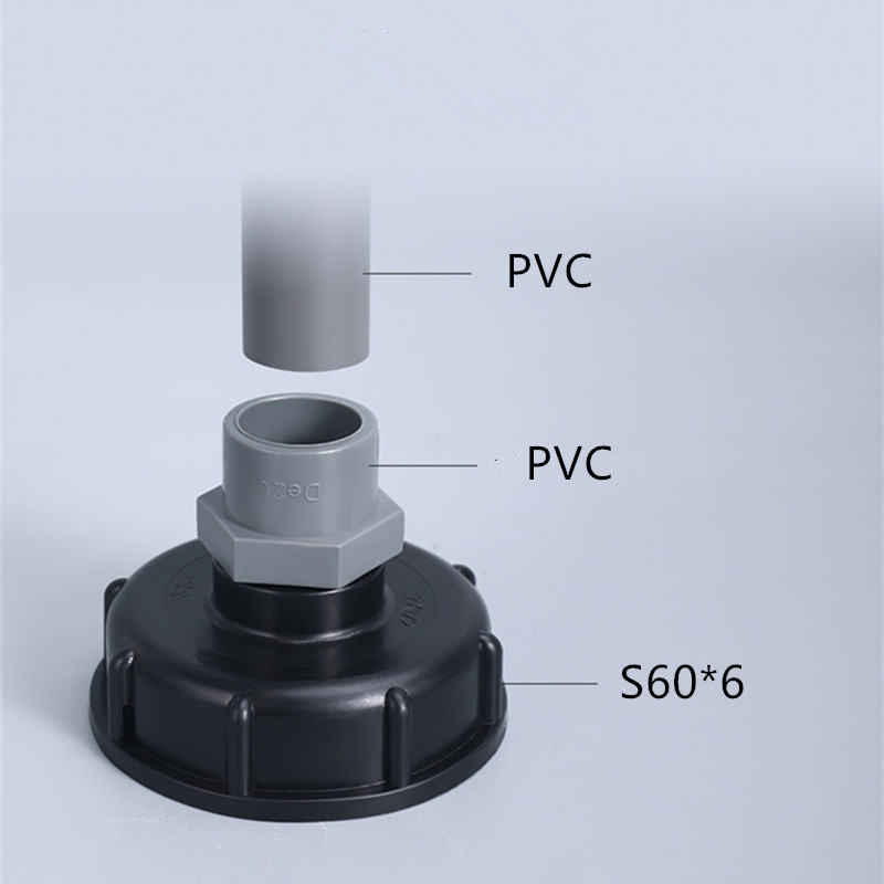 Фитинги за поливане на PVC тръби S60*6 Груба резба до 1/2" 3/4" 1" Съединител за тръба за резервоар за вода Инструмент за свързване на аквариум