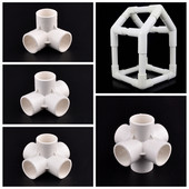1 τμχ Λευκοί σύνδεσμοι σωλήνων PVC 20~50 mm 3D τρισδιάστατοι 3/4/5/6 τρόποι DIY ράφι Κήπος Άρθρωση σωλήνα άρδευσης νερού