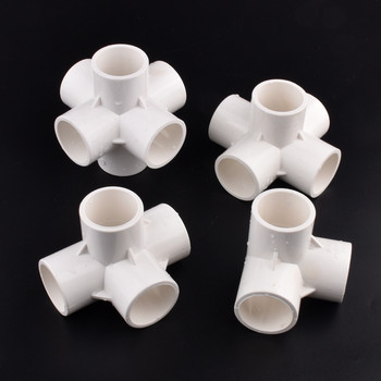 1 бр. Бели 20~50 mm PVC съединители за тръби 3D Триизмерни 3/4/5/6 начина Направи си сам рафт за напояване на градината за напояване на тръба за вода Съединение