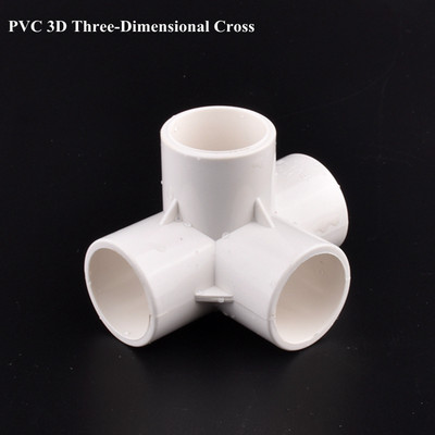 1 τμχ Λευκοί σύνδεσμοι σωλήνων PVC 20~50 mm 3D τρισδιάστατοι 3/4/5/6 τρόποι DIY ράφι Κήπος Άρθρωση σωλήνα άρδευσης νερού