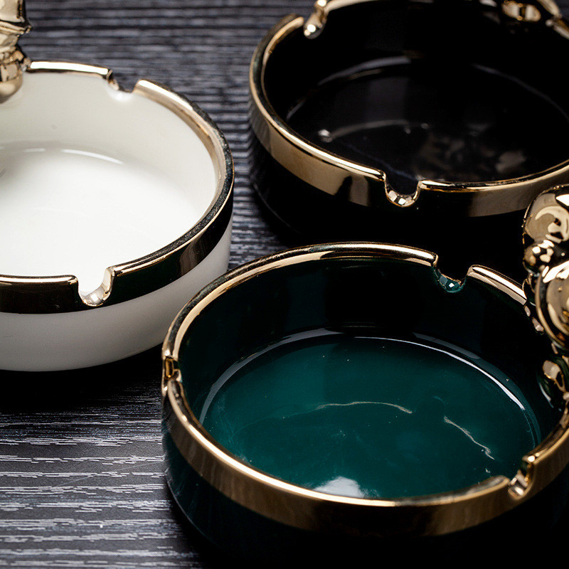 Пепелник Аксесоари за плевели Керамика Творчески пепелници Подарък за гадже Пура Пепелник Кръгъл дизайн Бюро Аксесоари за дома