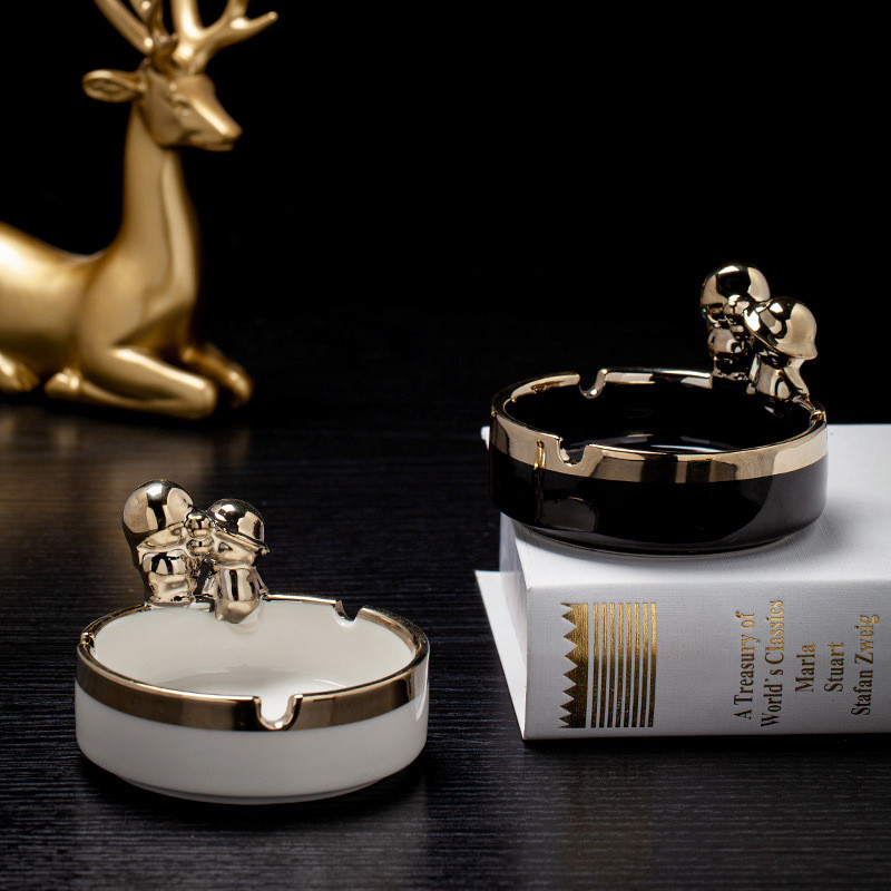 Пепелник Аксесоари за плевели Керамика Творчески пепелници Подарък за гадже Пура Пепелник Кръгъл дизайн Бюро Аксесоари за дома