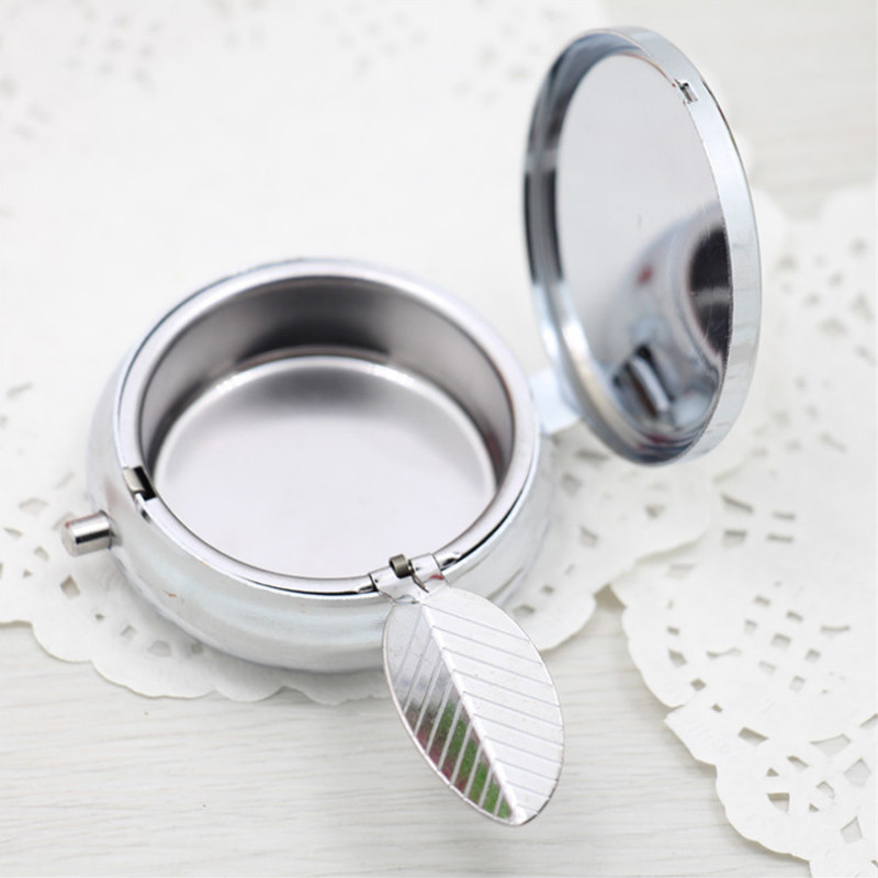 Мини преносим пепелник с ключодържател Джоб от метална сплав Дим пепелник Екологична цигара с кръгла форма Произволен цвят