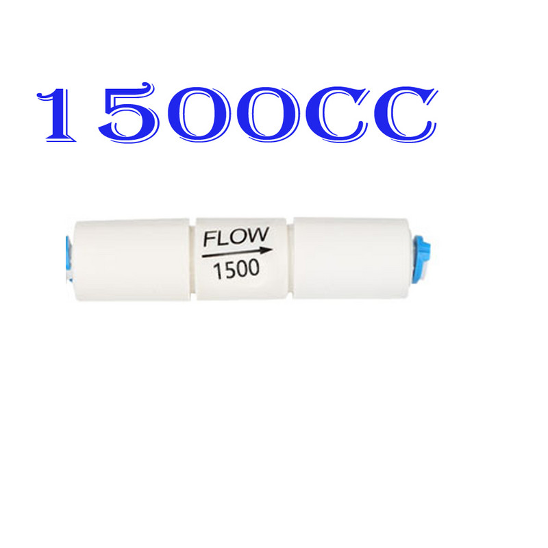 RO водна система Регулатор на потока на отпадъчните води Ограничител 1/4" OD маркуч обратна осмоза Бързо свързване на тръби 300CC 450CC 800CC 1500CC