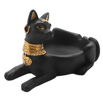 Τασάκι τσιγάρων Αρχαίο άγαλμα της θεάς γάτας Bastet της Αιγύπτου, Θήκη στάχτης για καπνιστές, Επιτραπέζιο Δίσκος στάχτης καπνίσματος Home Office Bar De