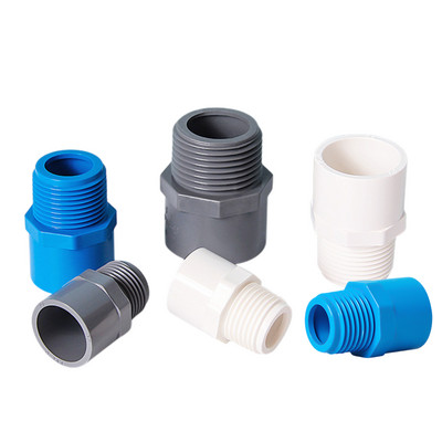 2 Vnt Pilka Balta Mėlyna 1/2" 3/4" 1" 1,5" sriegio jungtis 20/25/32/40/50mm PVC vandens vamzdžio adapteris sodo drėkinimo vamzdžių jungiamosios detalės