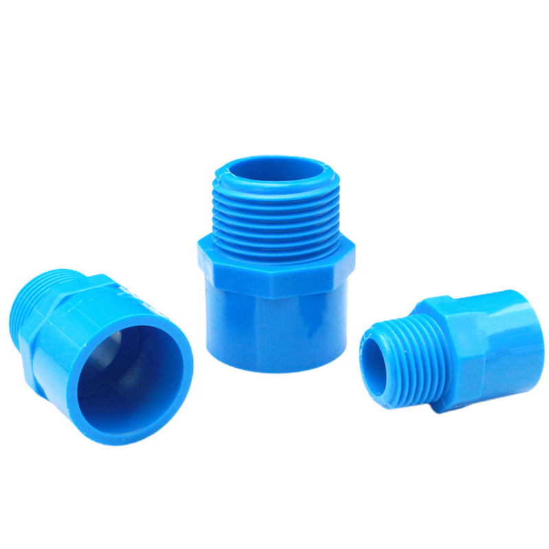 2PCS Сиво Бяло Син 1/2" 3/4" 1" 1.5" Съединител с резба 20/25/32/40/50 мм PVC Адаптер за водопровод Фитинги за градински напоителни тръби