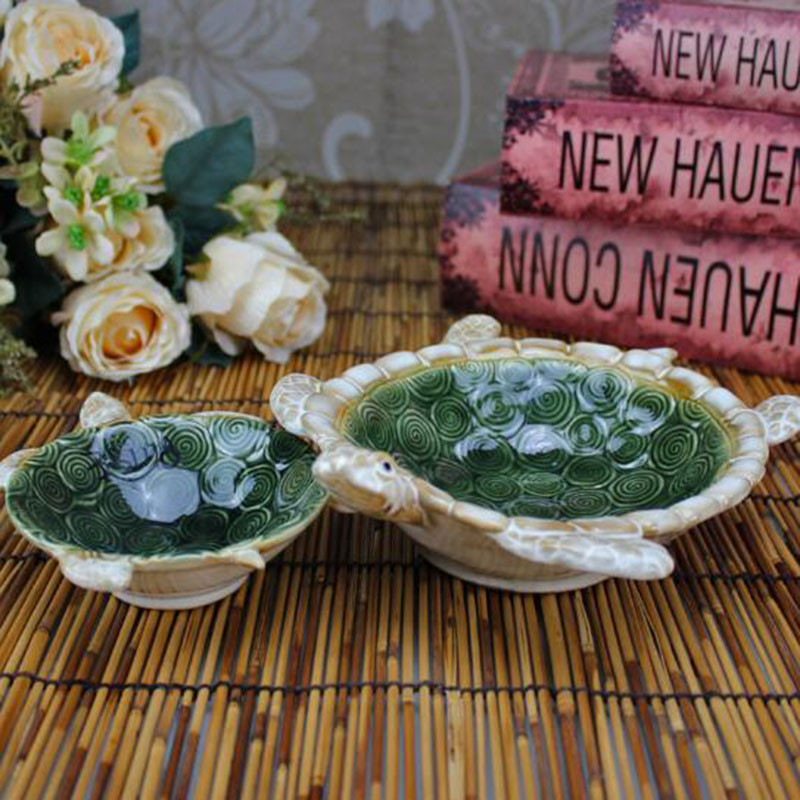 Цветна глазура, керамична костенурка, пепелник, пура, пепелник, чиния с плодове, ключ, купа за съхранение, съд, орнаменти, занаяти, декорация на дома