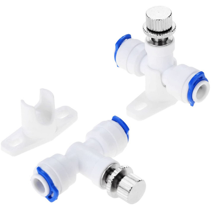 RO Пластмасов клапан за вода 4-пътен 1/4" OD маркуч Бързо свързване Reveser Осмоза Монтаж за аквариум Домашна градина Тръбни съединители